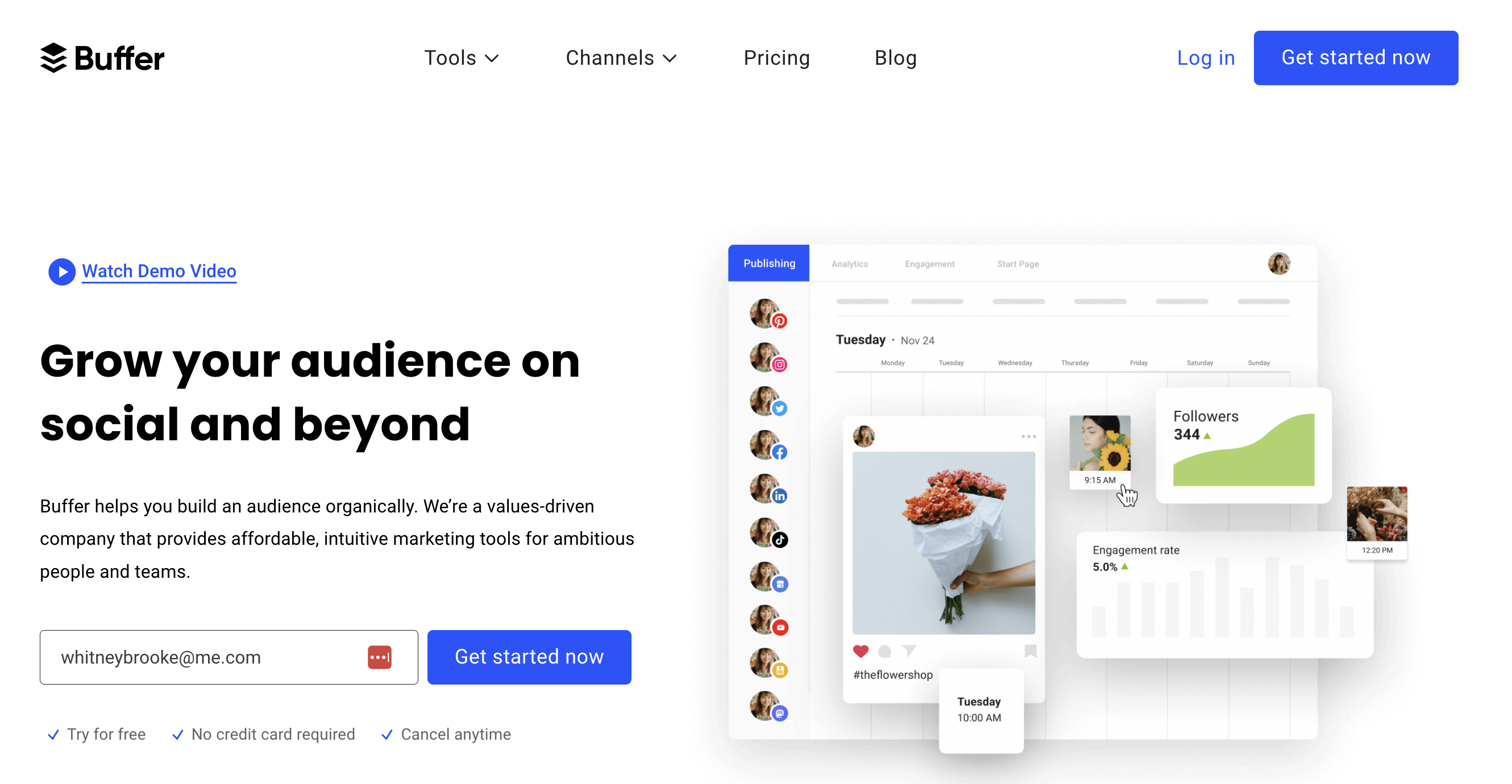 Buffer homepage