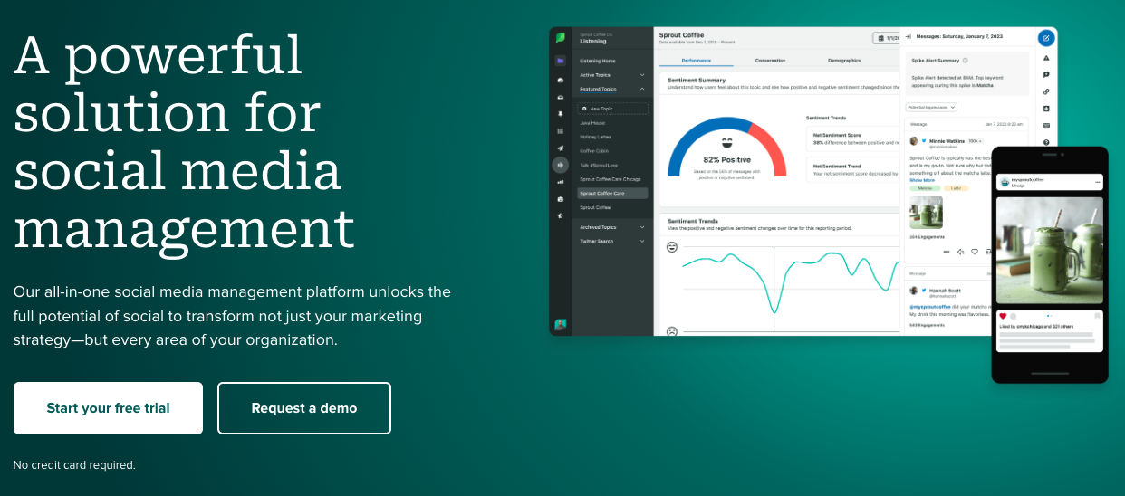 Sprout Social homepage