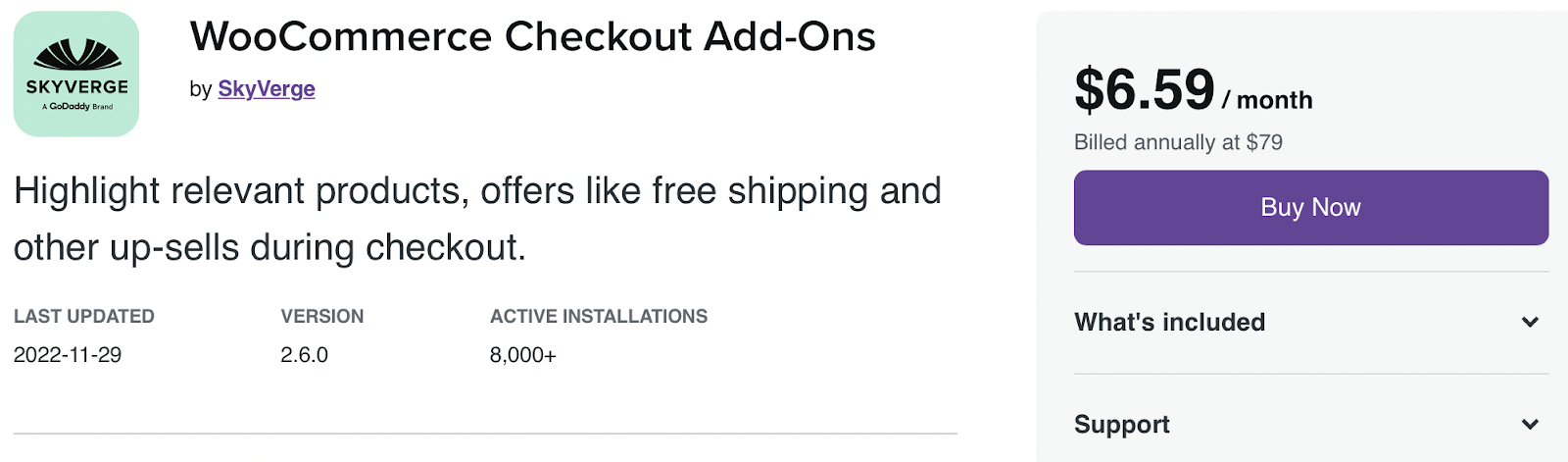 Let customers choose from a range of paid add-ons at checkout with WooCommerce Checkout Add-Ons.
