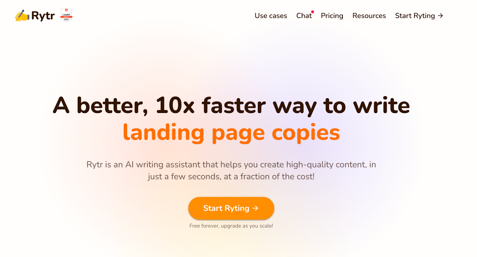 Rytr homepage