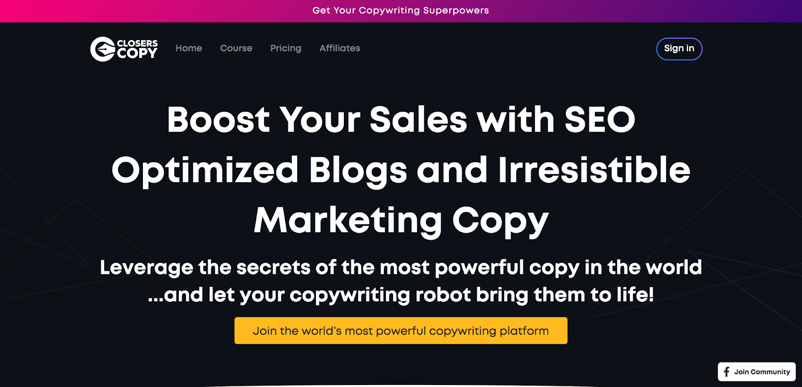 Closerccopy homepage