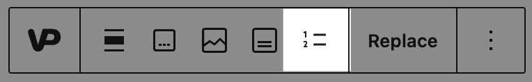 The Manage chapters icon highlighted in the VideoPress block toolbar.