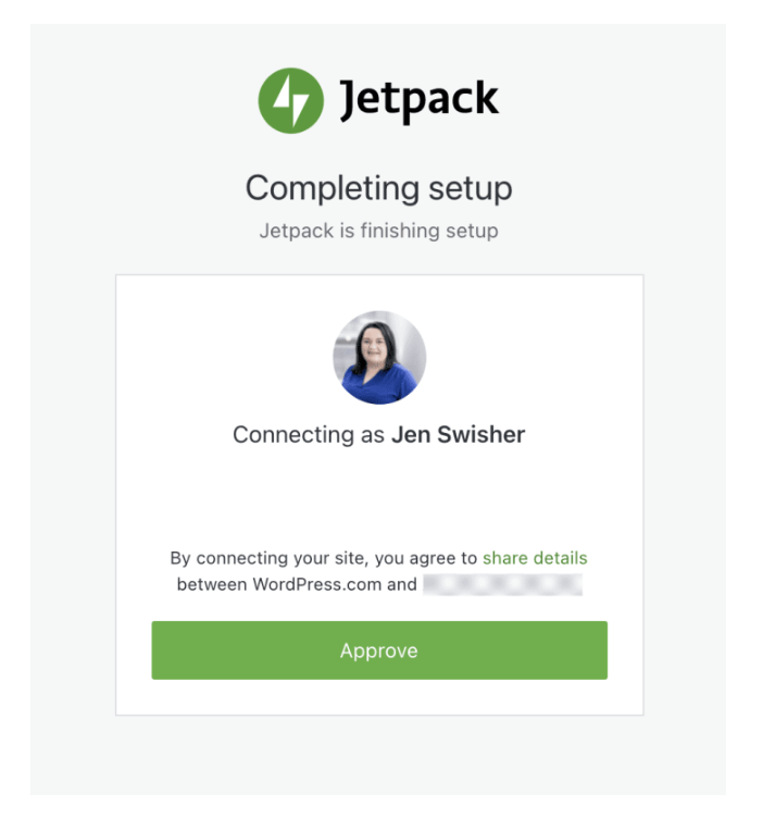approving WordPress.com connection