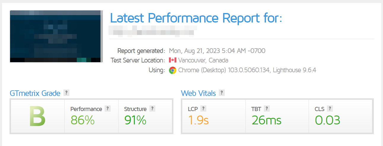 GTMetrix combines results from two other speed test tools: YSlow and Google PageSpeed Insights.