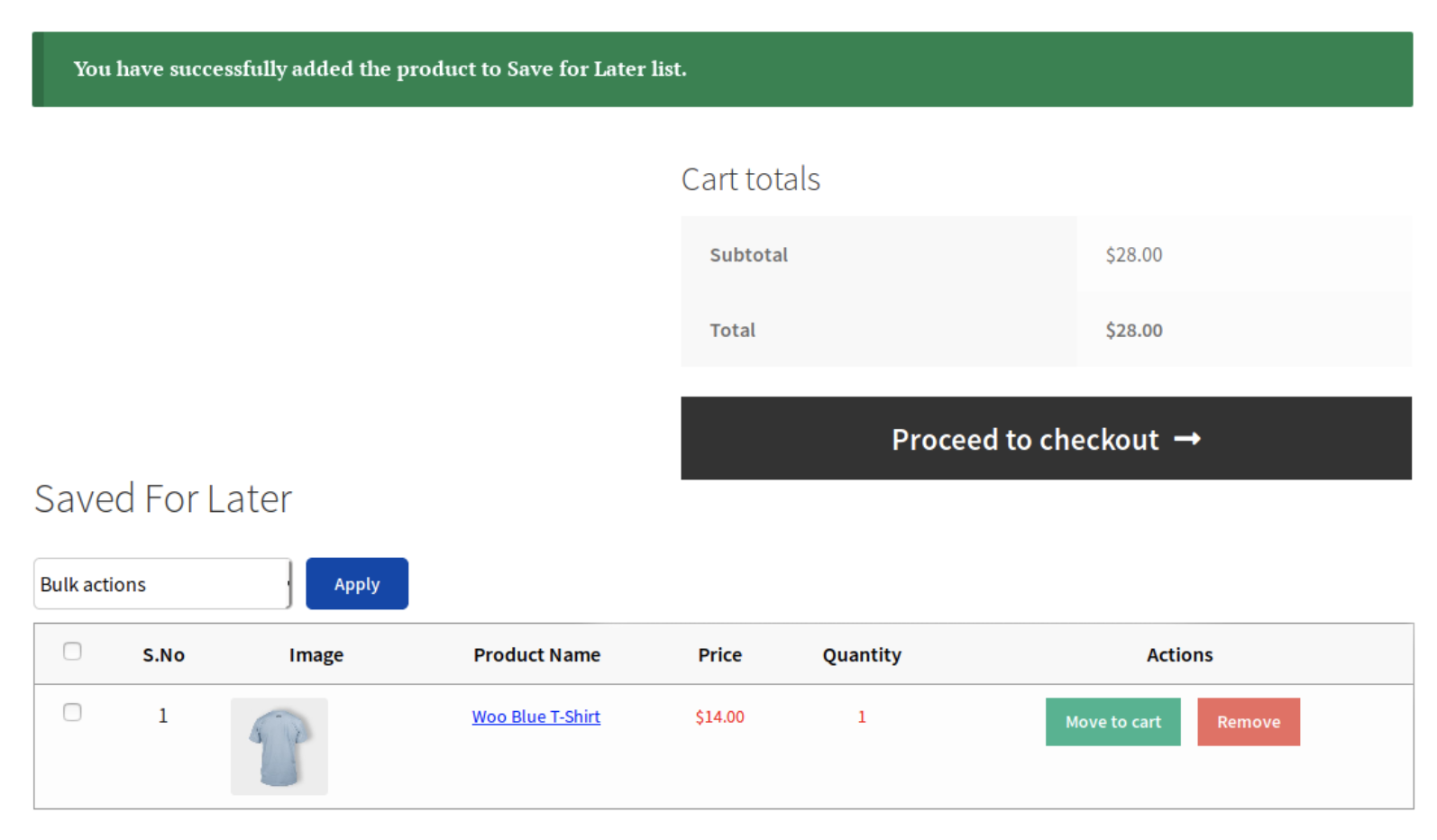 La extensión Save for Later for WooCommerce también es muy práctica, ya que puede animar a los clientes a volver a visitar productos sobre los que habían estado dudando.