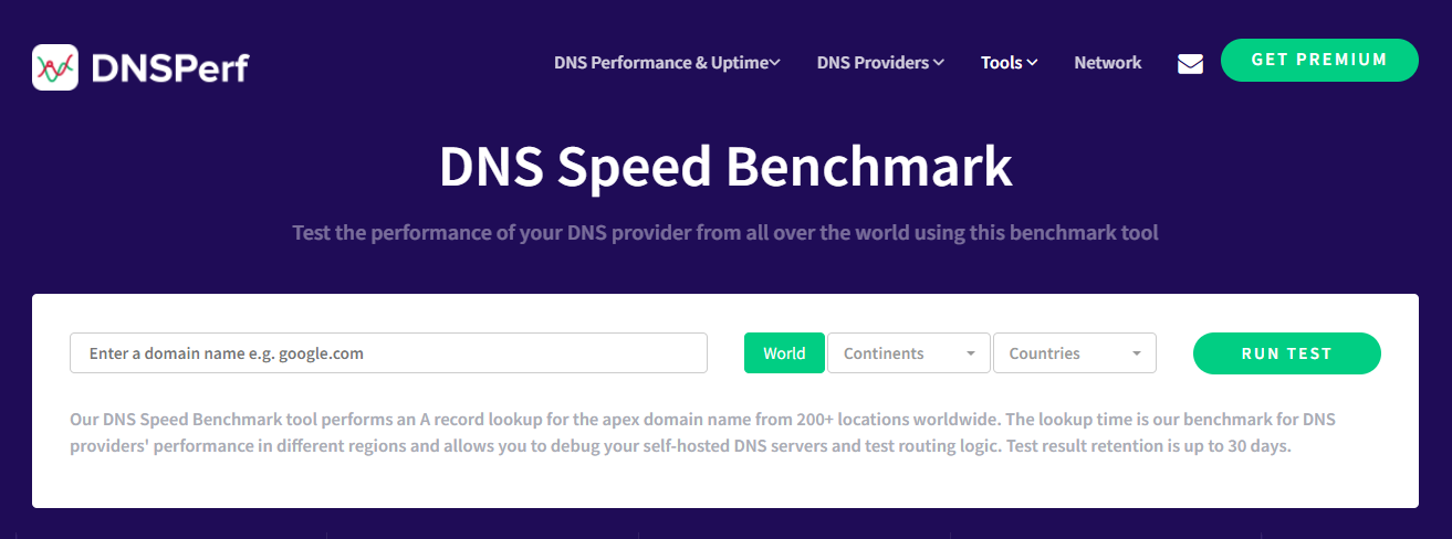 Use a tool like DNS Speed Benchmark to measure your website's DNS lookup time.