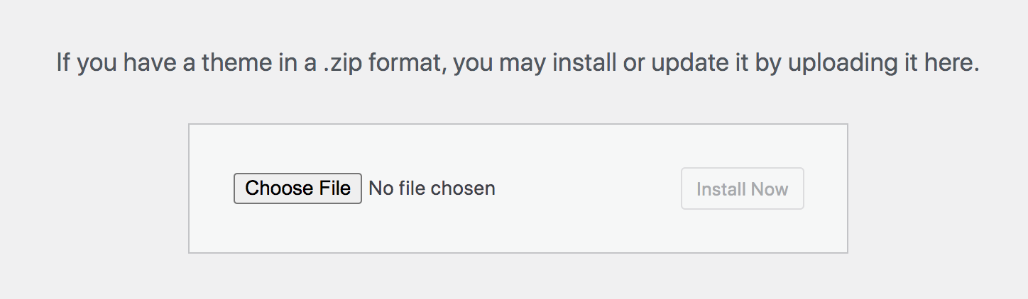 If you downloaded a theme from another source, you can click the Upload Theme button at the top left.