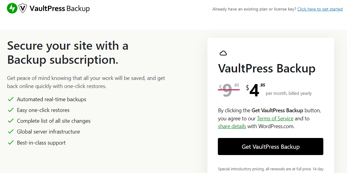 You’ll then be prompted to purchase a plan (if you haven’t already) or sign in with an existing account.