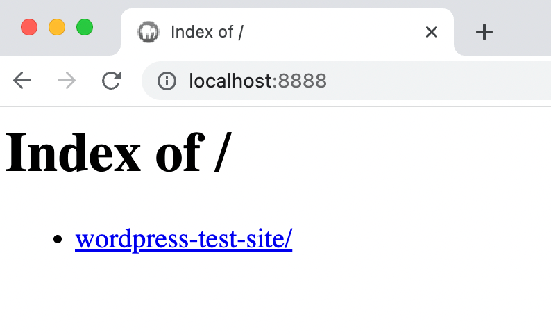 page with the text "Index of /" displayed
