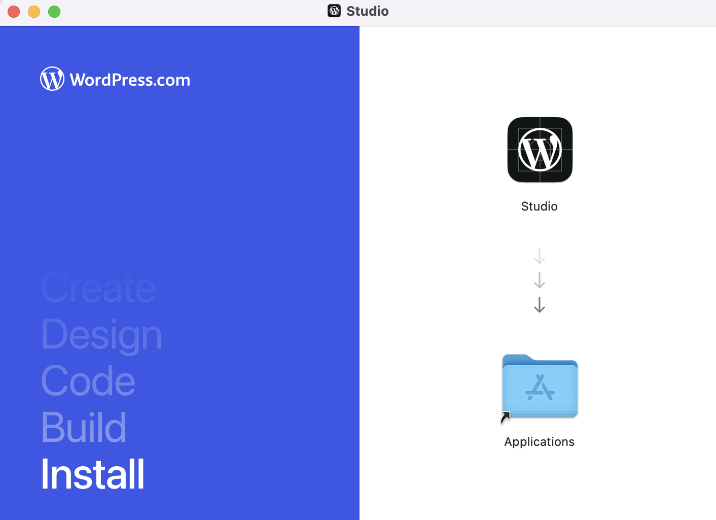 Studio page demonstrating installing the app on a desktop computer