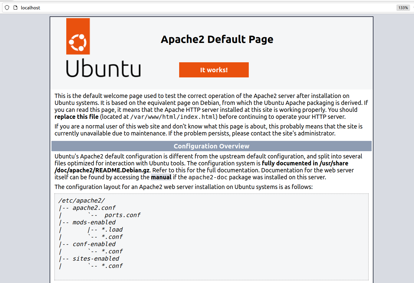 Apache2 default page