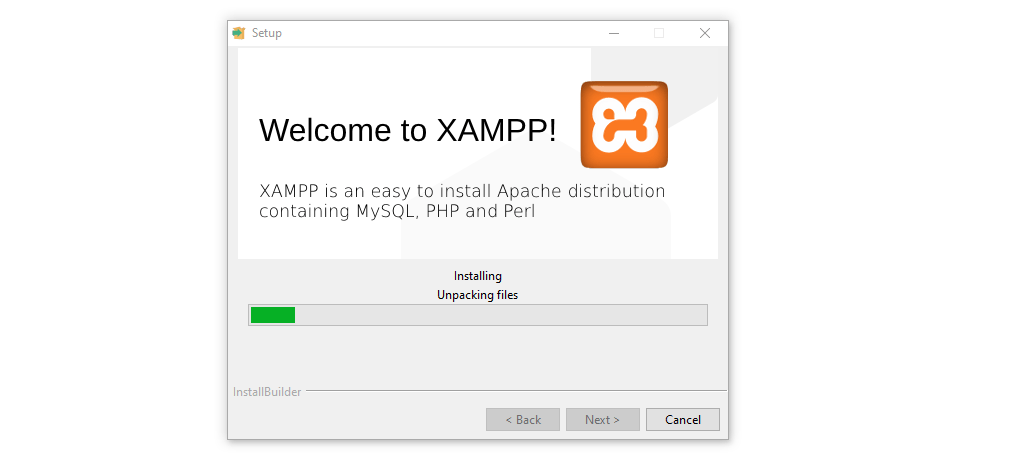 Welcome to XAMPP message