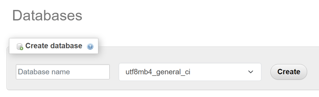 option to create a new database
