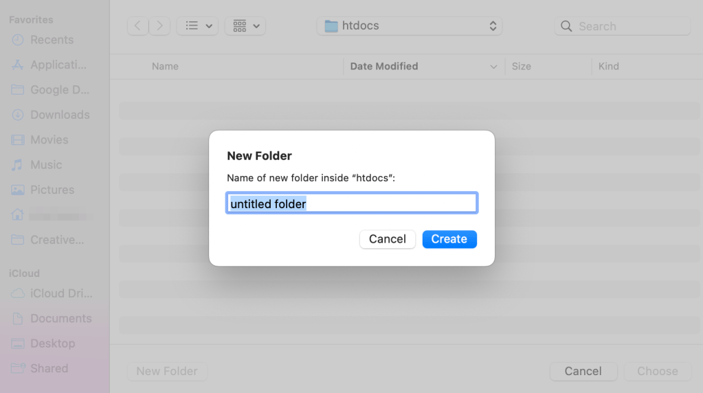 creating a new folder