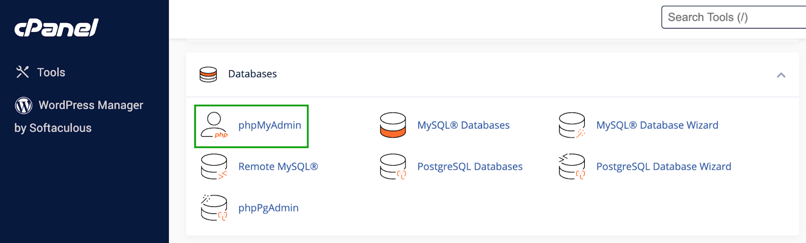 You'll need to make a copy of your database as well. To do this, log in to your hosting account and navigate to your control panel. Then, find the Databases section and select phpMyAdmin.