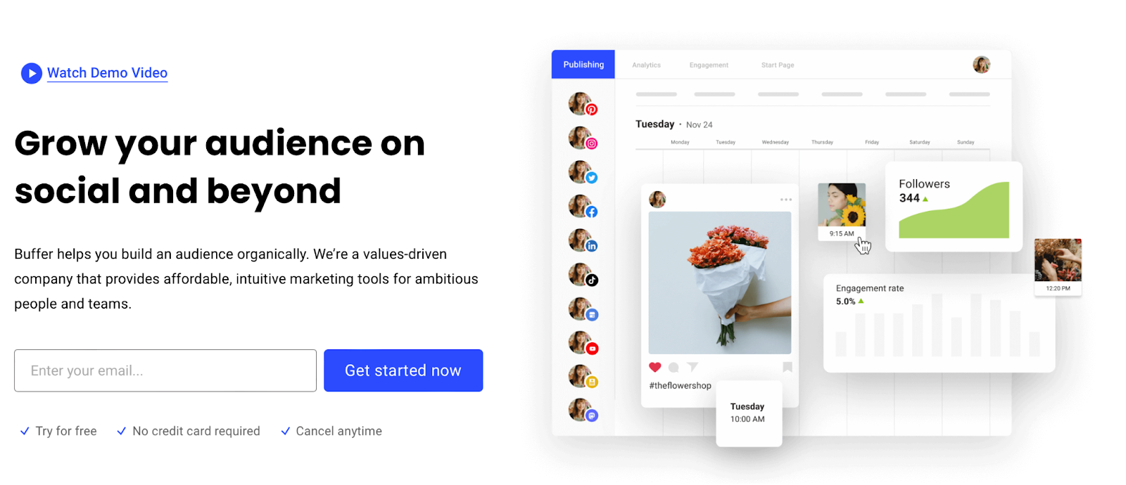 When looking for the best social media auto posters, you'll find that Buffer is one more specifically designed for growing a social media presence vs. engaging with existing followers.