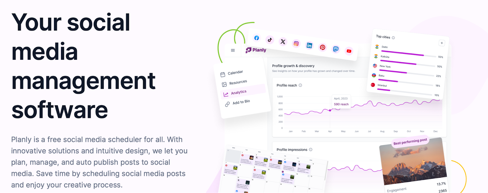 Planly enables you to easily plan, manage, and auto-publish your social posts.