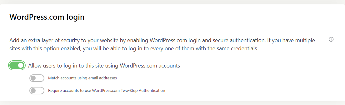 turning on 2FA from WordPress.com