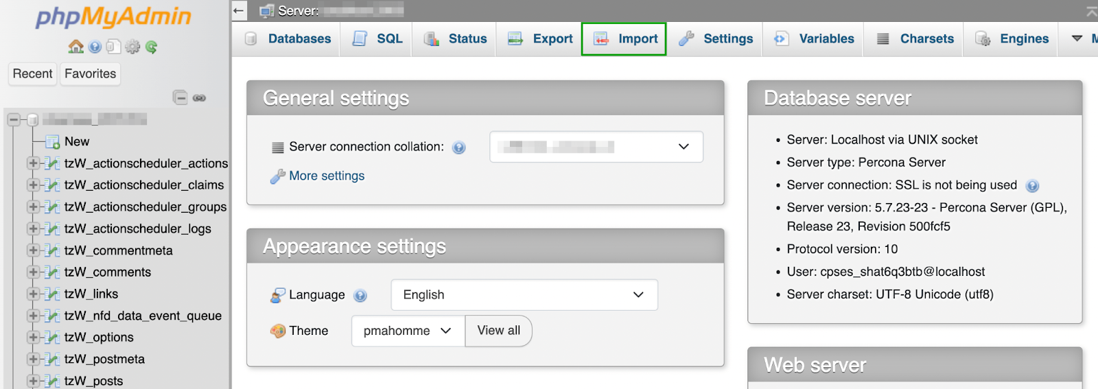 Go to your control panel, find the Databases section, and open phpMyAdmin.