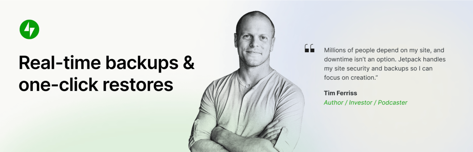 Jetpack is a powerful WordPress backup plugin that enables you to create real-time cloud backups and one-click restores.