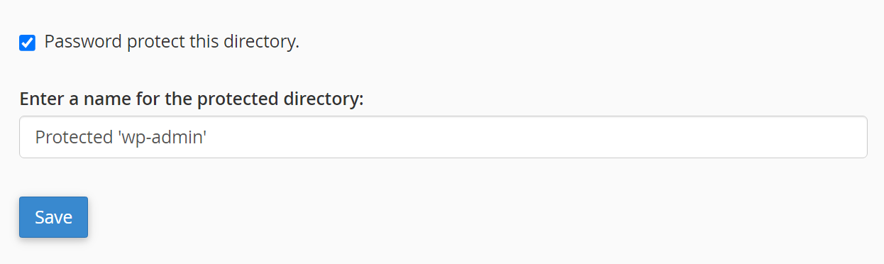option to password protect a directory