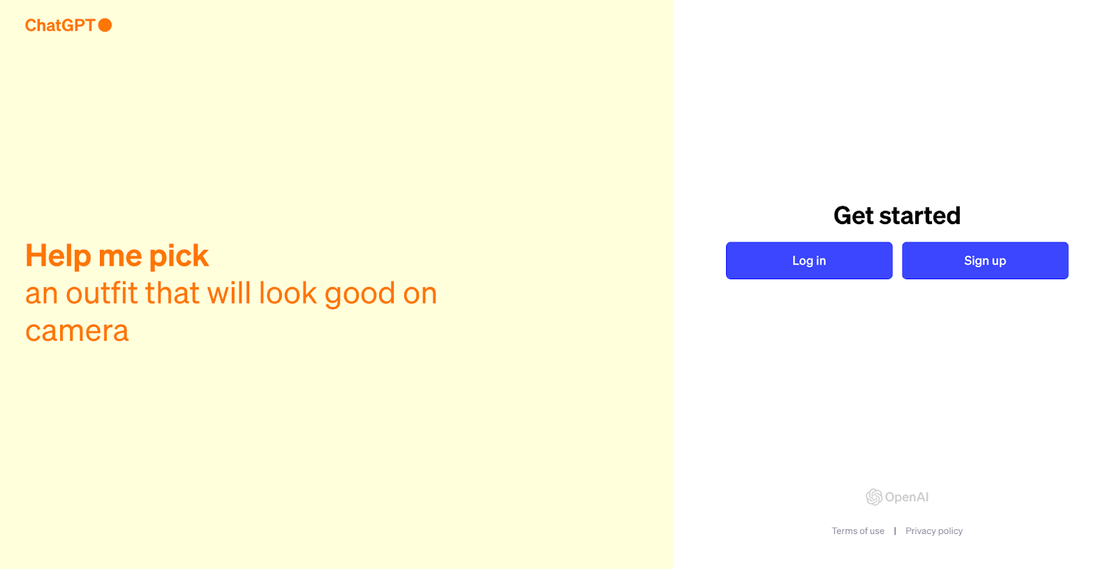 ChatGPT homepage