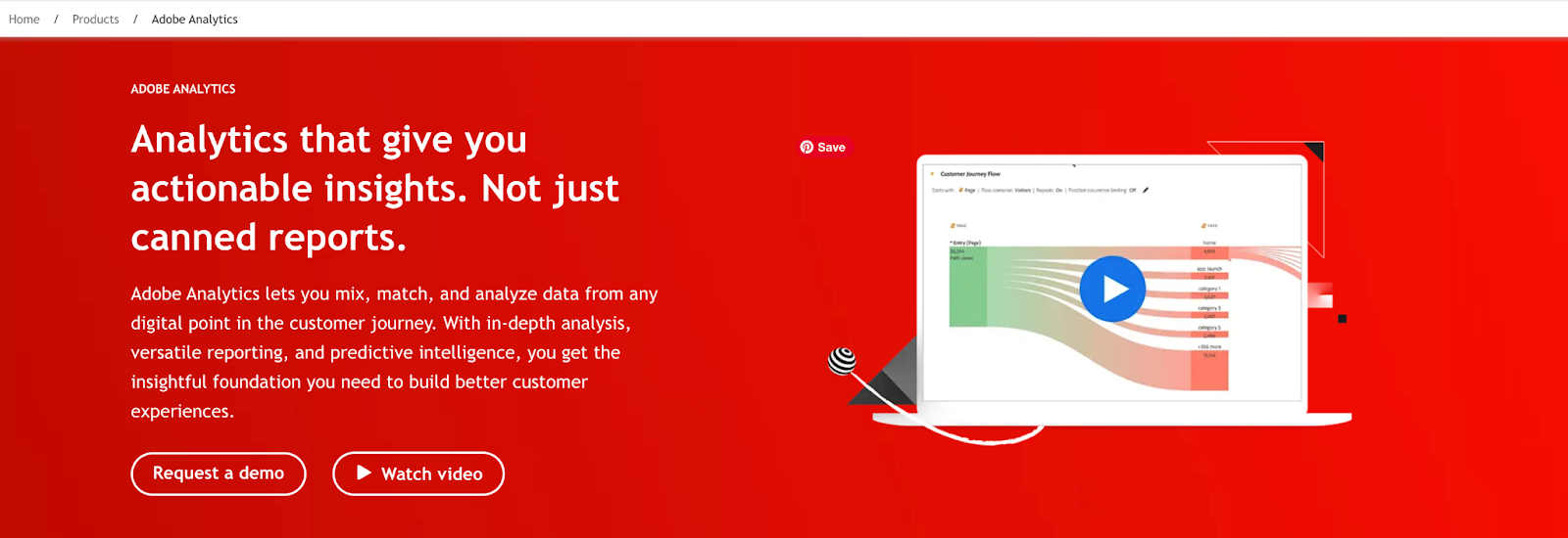 Adobe Analytics homepage