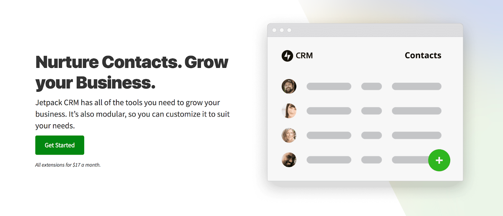 Jetpack CRM homepage