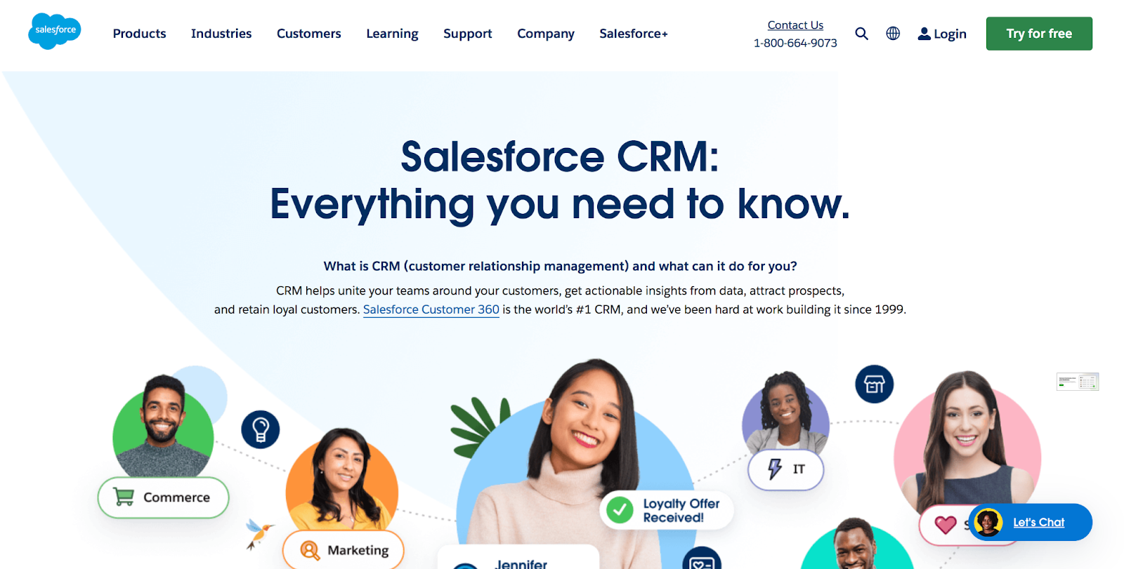Salesforce CRM homepage