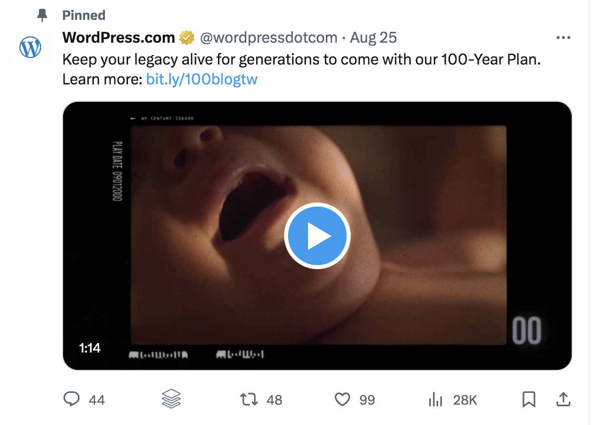 WordPress.com social media post that evokes emotion