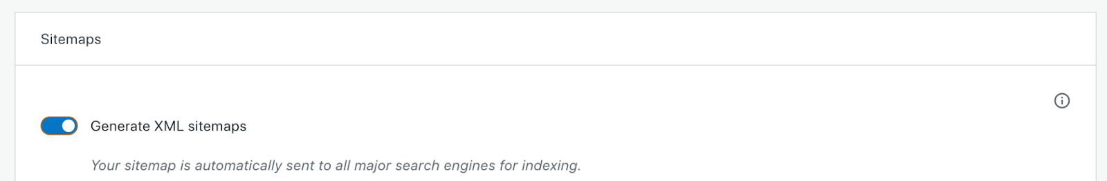 Here, you'll find an option to Generate XML Sitemaps. Toggle this switch to activate the feature. 