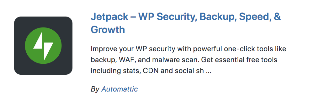 Jetpack plugin in the WordPress repository