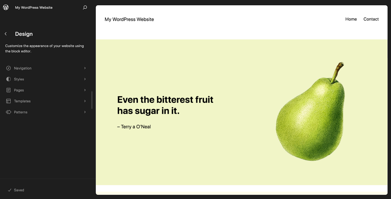 navegar hasta el Editor del sitio de WordPress
