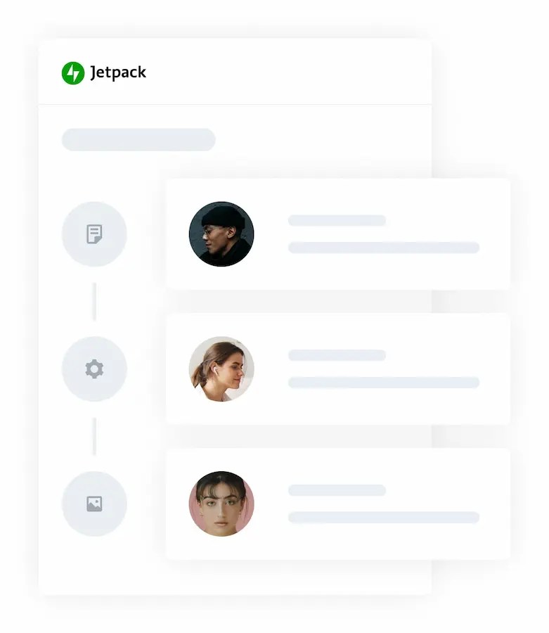 Jetpack activity log showing a chronological list of site changes