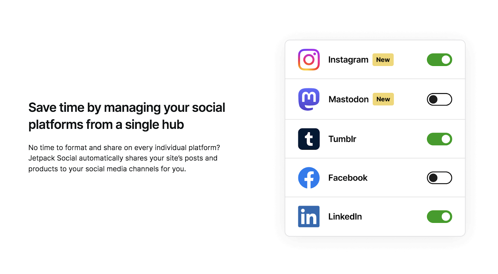 choosing social media platforms to sync with