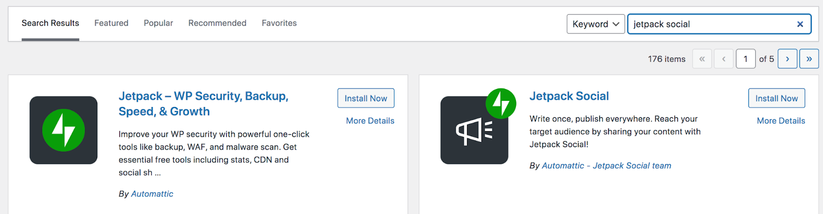 Jetpack Social plugin in the WordPress repository