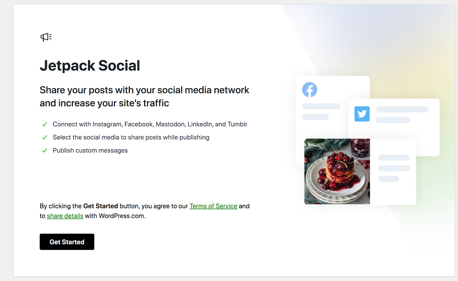 Jetpack Social homepage