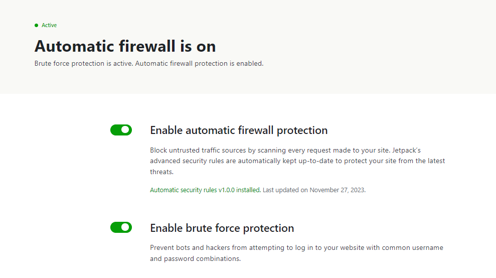 Jetpack Security is an all-in-one solution for protecting your WordPress website. 
