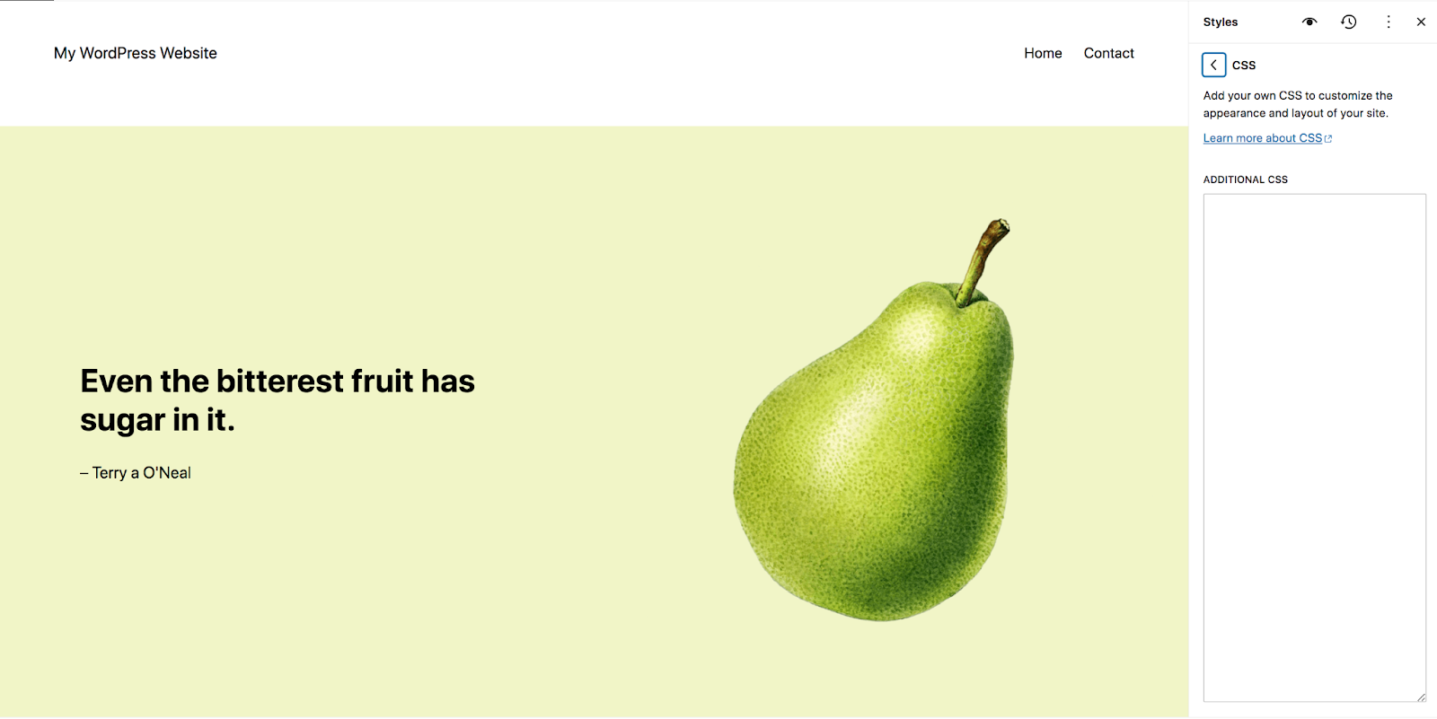 There, you can copy and paste any CSS you'd like. 