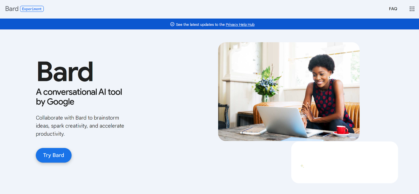 Bard is an AI chatbot that uses Google's LaMDA AI model. Like many of the tools on this list, it can draft paragraphs based on natural language prompts or questions. 