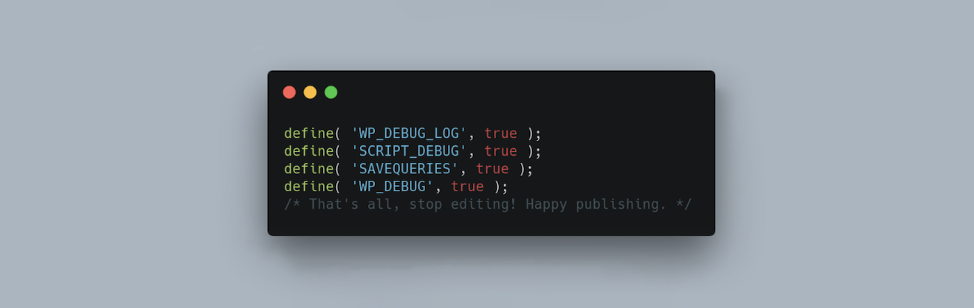 lines of code in the wp-config.php file