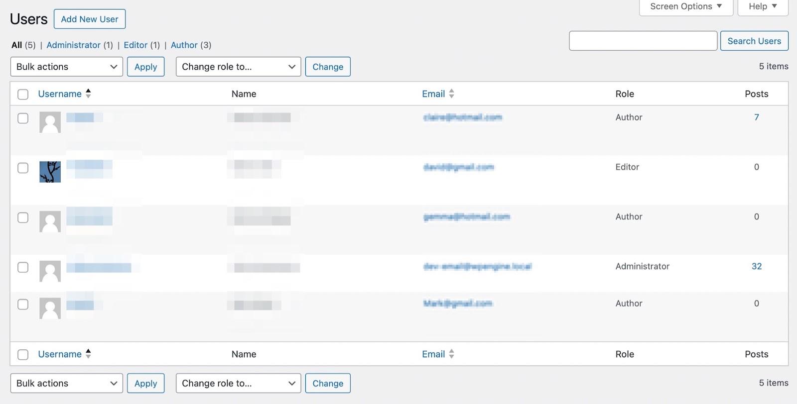 list of users in WordPress