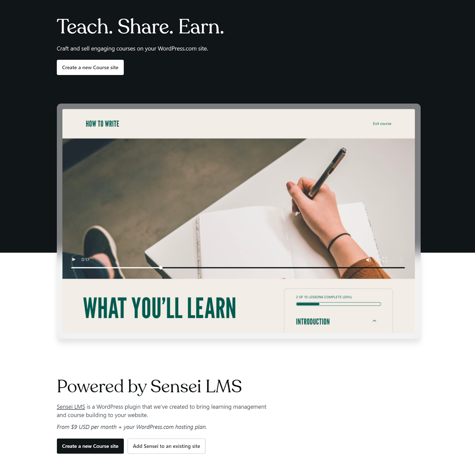 Sensei LMS is a WordPress plugin created to bring learning management and course building to your website.