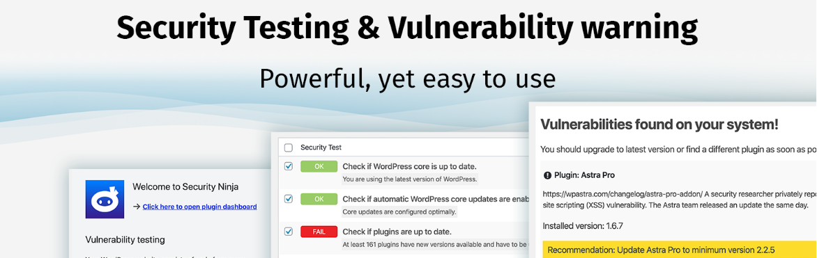 Security Ninja offers a range of security features for WordPress websites.