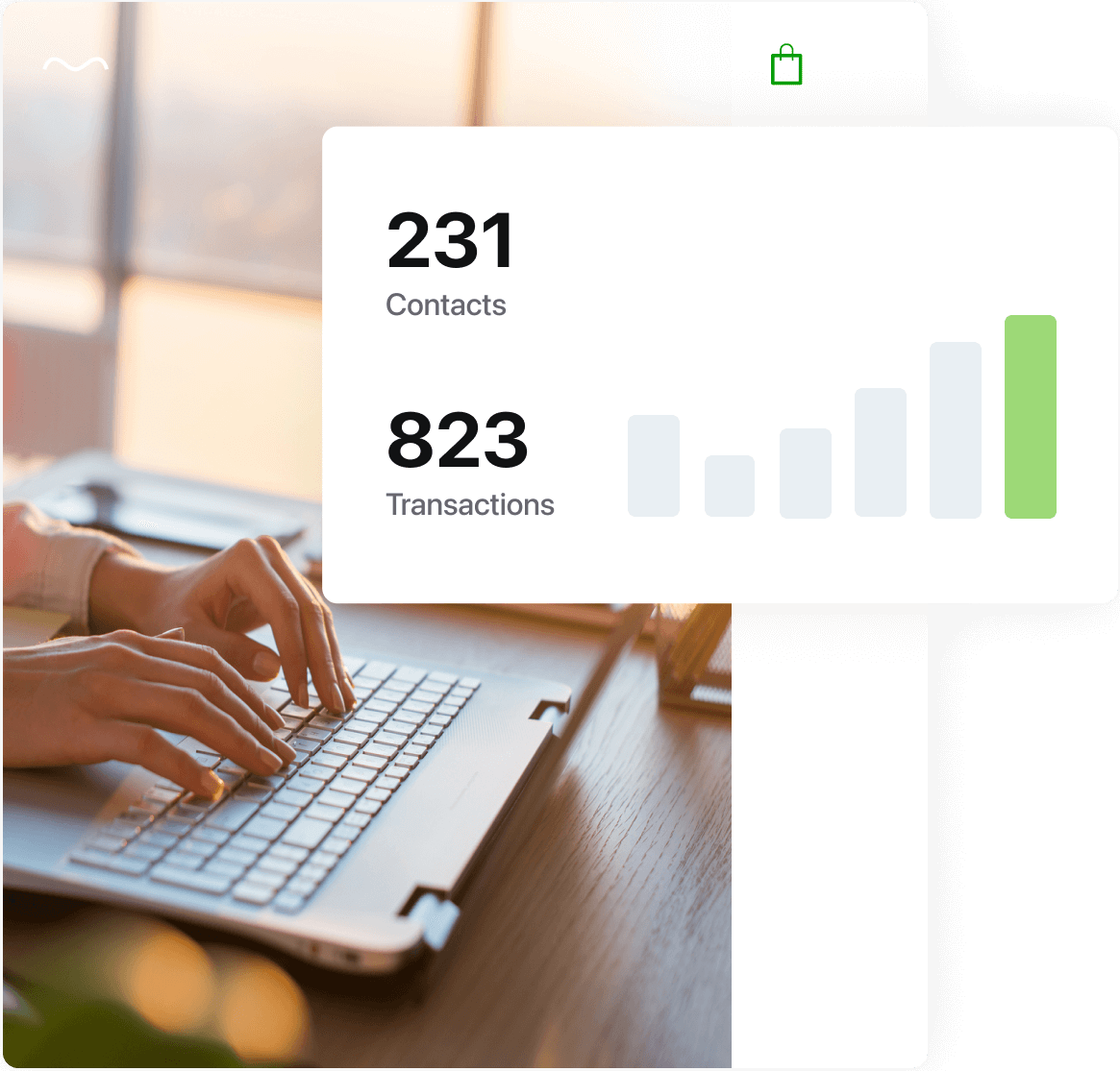 Jetpack growth features dashboard showing contacts and transactions