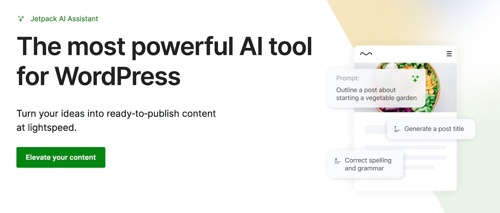 Jetpack AI assistant allows you to go from an idea to high-quality content within minutes, making it one of the most powerful and useful AI plugins for WordPress.