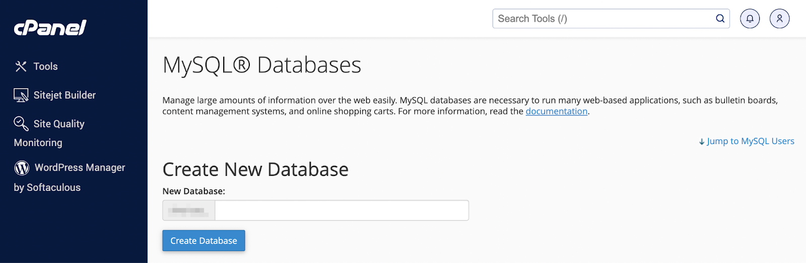creating a new database