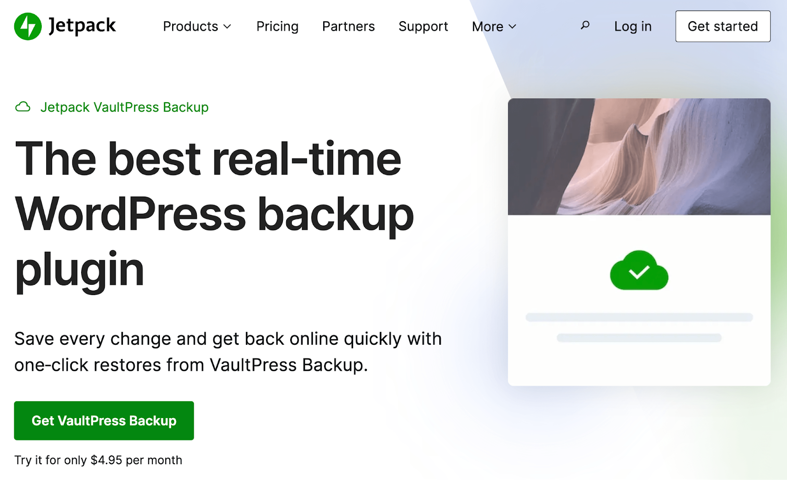 Jetpack VaultPress Backup homepage