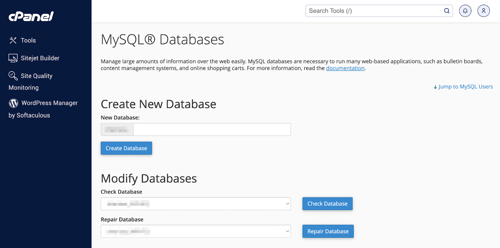 creating a new database