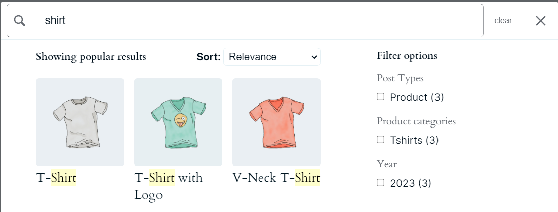 filtering search results